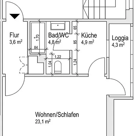 Erfbnb - 40qm Mit Kueche, Bad, Schlaf-wohnzimmer In Sued - Stadnah- Wlan Appartement *