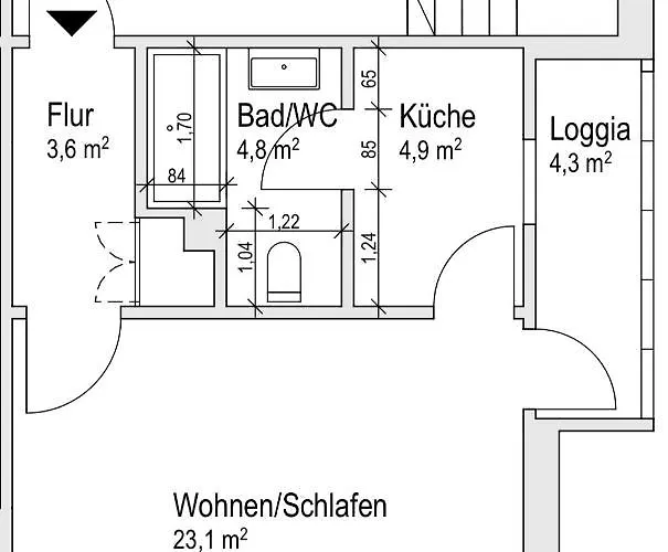 Erfbnb - 40qm Mit Kueche, Bad, Schlaf-wohnzimmer In Sued - Stadnah- Wlan アパート *